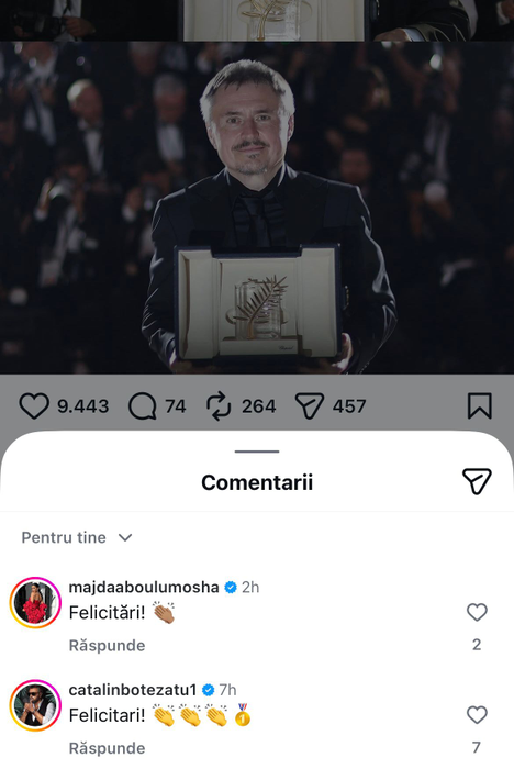 Mihaela Rădulescu, mesaj emoționant: „Am lăsat totul în spate”. Reacții în lanț după ce Cristian Mungiu a câștigat Palme d’Or la Cannes pentru „Fjord”