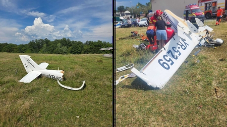 Accident aviatic lângă Orăştie! O aeronavă de mici dimensiuni s-a prăbușit, două persoane erau la bord
