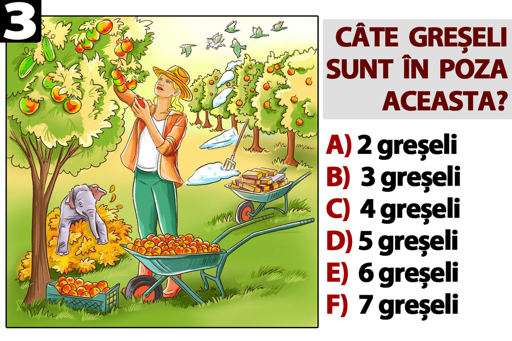 Test de inteligență special pentru genii | Găsiți toate greșelile în aceste 10 poze. Numărul răspunsurilor corecte îți va spune ce IQ ai