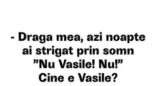 BANC | "Draga mea, azi-noapte ai strigat prin somn: Nu, Vasile, nu!" Cine e Vasile?