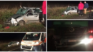 Accident violent în Arad! Doi oameni au murit striviţi, după ce maşina lor a fost spulberată de un TIR. Imaginile sunt înfiorătoare