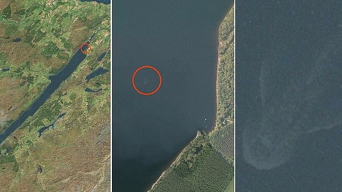 Monstrul din Loch Ness a fost fotografiat DIN SATELIT! Este urias si are forma unui peste de dimensiuni astronomice!