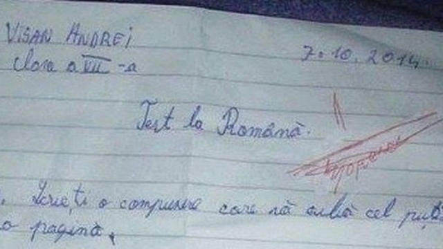 Ce a putut sa scrie un elev de clasa a VII-a pe lucrarea de control. Profesoara i-a dat nota 1, dar a ajuns vedeta pe internet