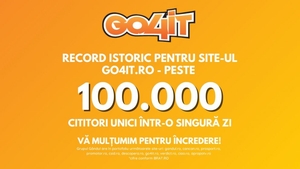 OFICIAL. Record istoric pentru site-ul go4it.ro – peste 100.000 de cititori unici într-o singură zi