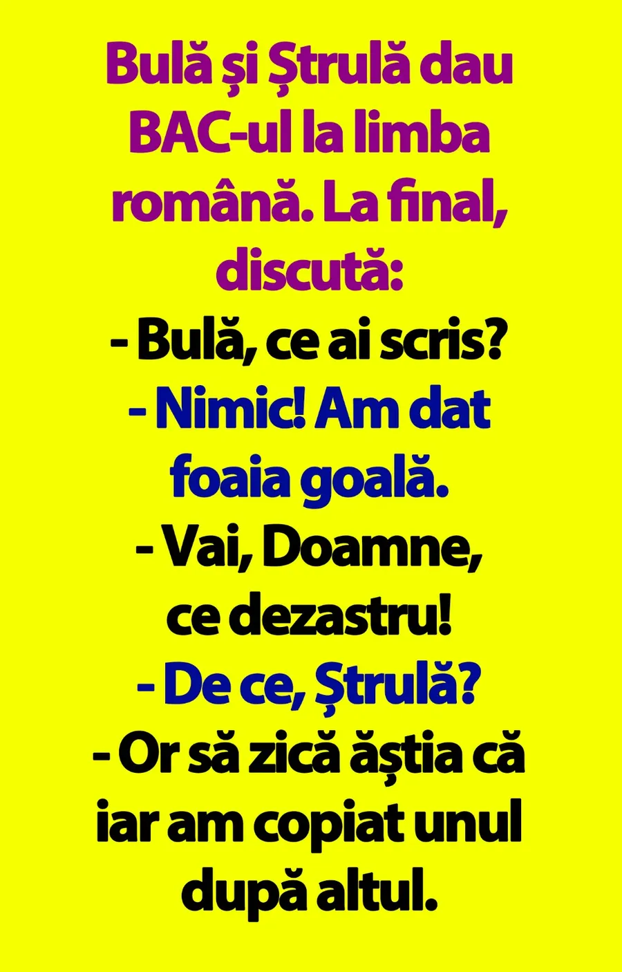 BANC | Bulă, Ștrulă și Bacalaureatul