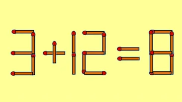 Test IQ cu chibrituri | Mutați un singur băț, pentru a corecta 3 + 12 = 8