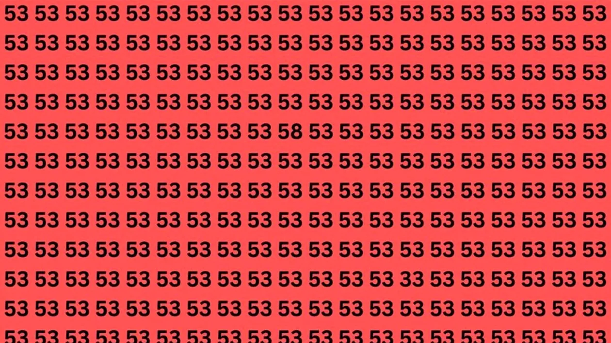 Test de logică | Nu toate numerele din această imagine sunt 53. Două sunt diferite, le puteți găsi?