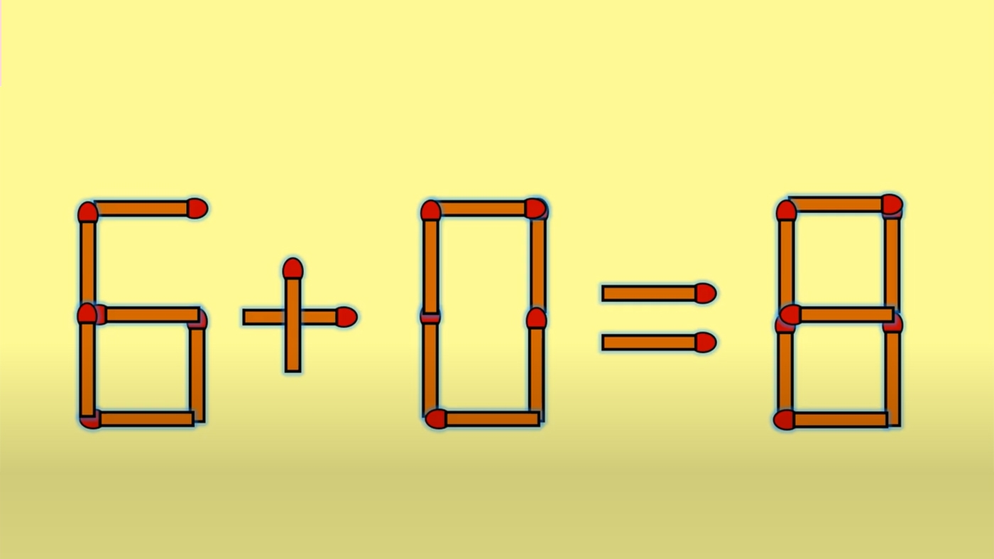 TEST IQ | 6 + 0 = 8 este complet greșit. Pentru a corecta egalitatea, mutați un singur chibrit