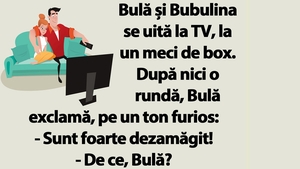 BANC | Bulă și Bubulina se uită la TV, la un meci de box