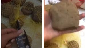 A rămas mută de uimire, după ce a cumpărat un sac de cartofi din supermarket. Surpriza neplăcută de la shopping