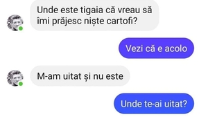 Bancul de weekend | "Unde este tigaia, că vreau să îmi prăjesc niște cartofi?"