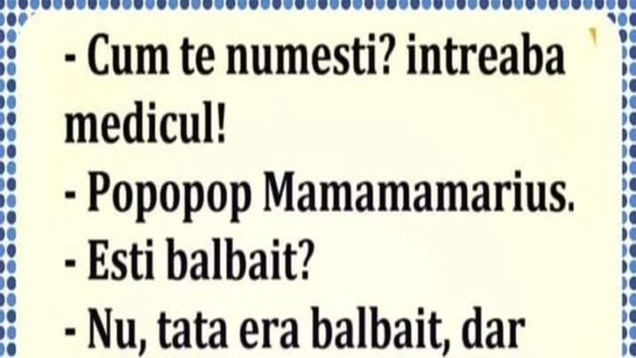 BANC | Cum te numești? Popopop Mamamamarius