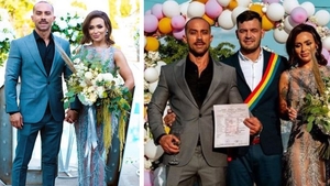 Cătălin Dobrescu, primele declarații după ce cununia civilă cu Oana Radu! Artista și-a înlocuit rochia de mireasă cu o ținută transparentă și fără sutien