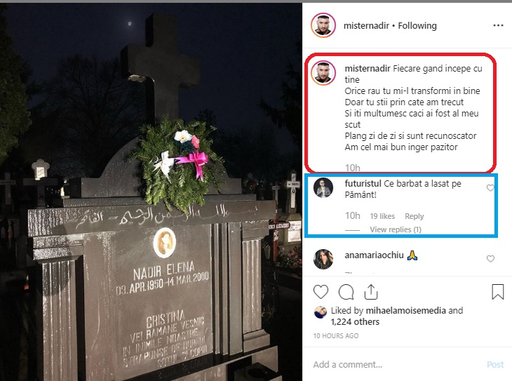 Nadir, îngenuncheat de suferință. Poezia emoționantă scrisă pentru mama lui moartă: “Plâng zi de zi și sunt recunoscător”