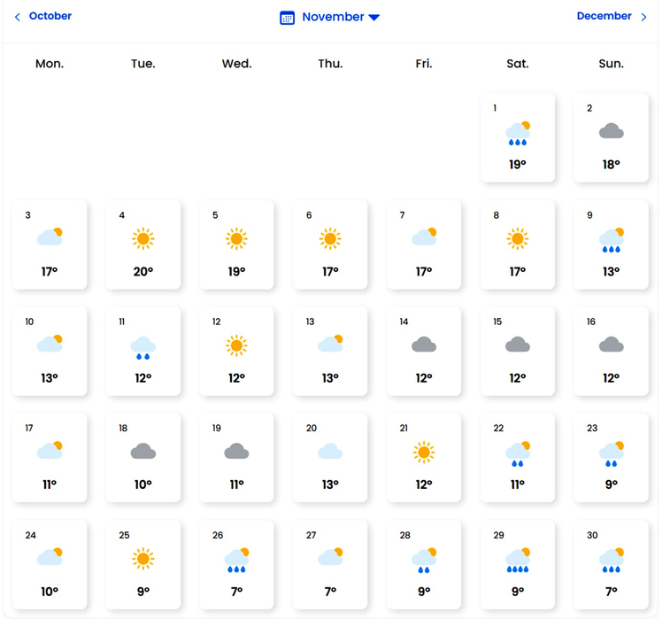 Ce temperaturi vor înregistra termometrele în luna noiembrie. Sursa foto: Ease Weather