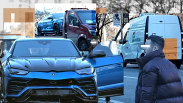 Fostul ”ginere” al lui Gigi Becali a plecat acasă pe platformă. Și-a ”înfipt” Lamborghini-ul URUS de 320.000 de euro în duba farmaciei!