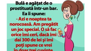 BANC | Bulă e agăţat de o prostituată într-un bar: "Azi e noaptea ta norocoasă. Am pregătit un joc special"