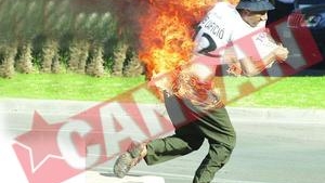 Romanul care si-a dat foc in Spania e din Targoviste