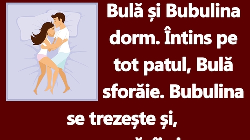 BANC | "Bulă, nu am loc în pat!"