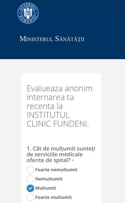 Incredibil! Cum încearcă Ministerul Sănătăţii să afle de la pacienţi daca dau şpagă medicilor de la Spitalul Fundeni