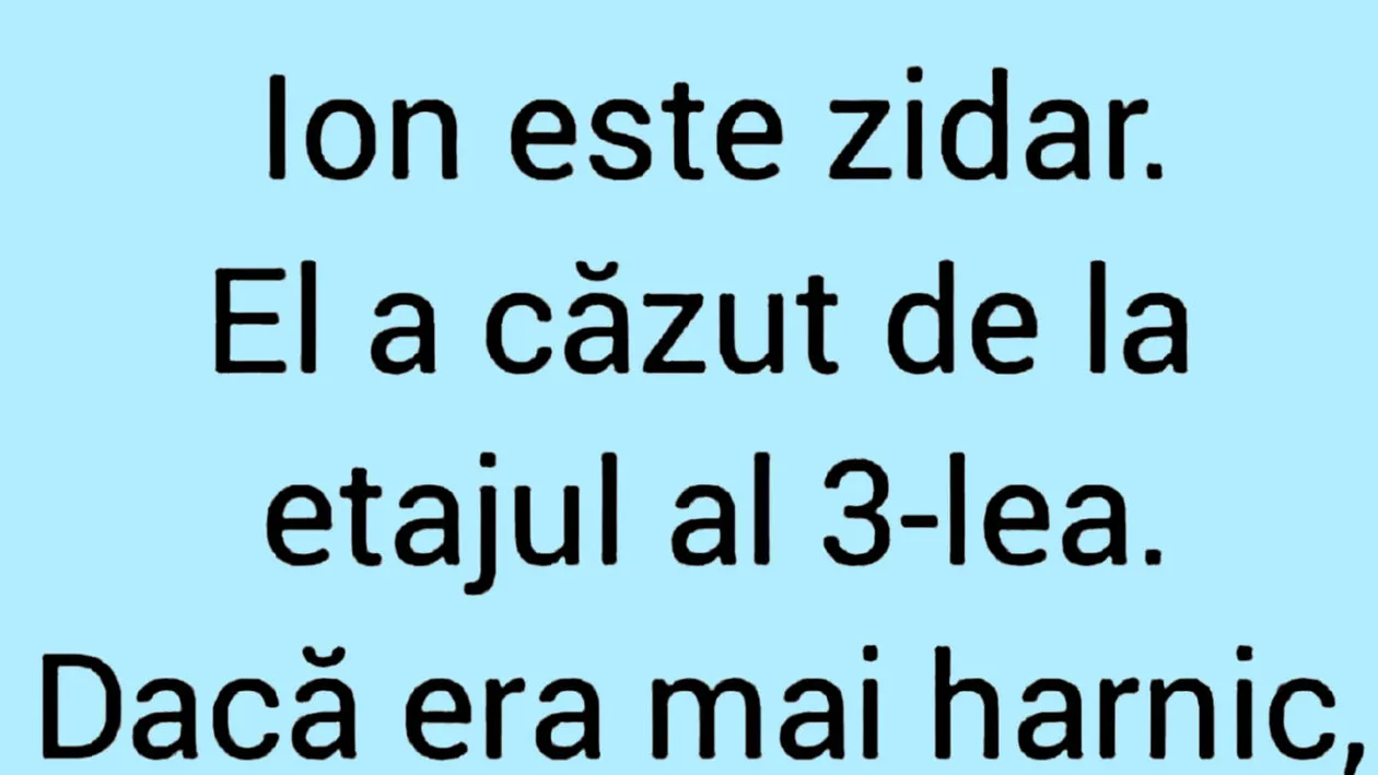 BANCUL ZILEI | Ion este zidar