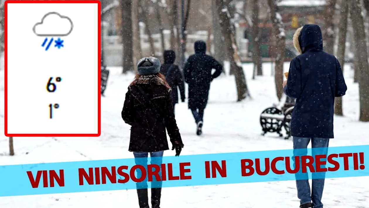 Vin ninsorile în București. Meteorologii Accuweather au schimbat prognoza: Pe ce dată ninge