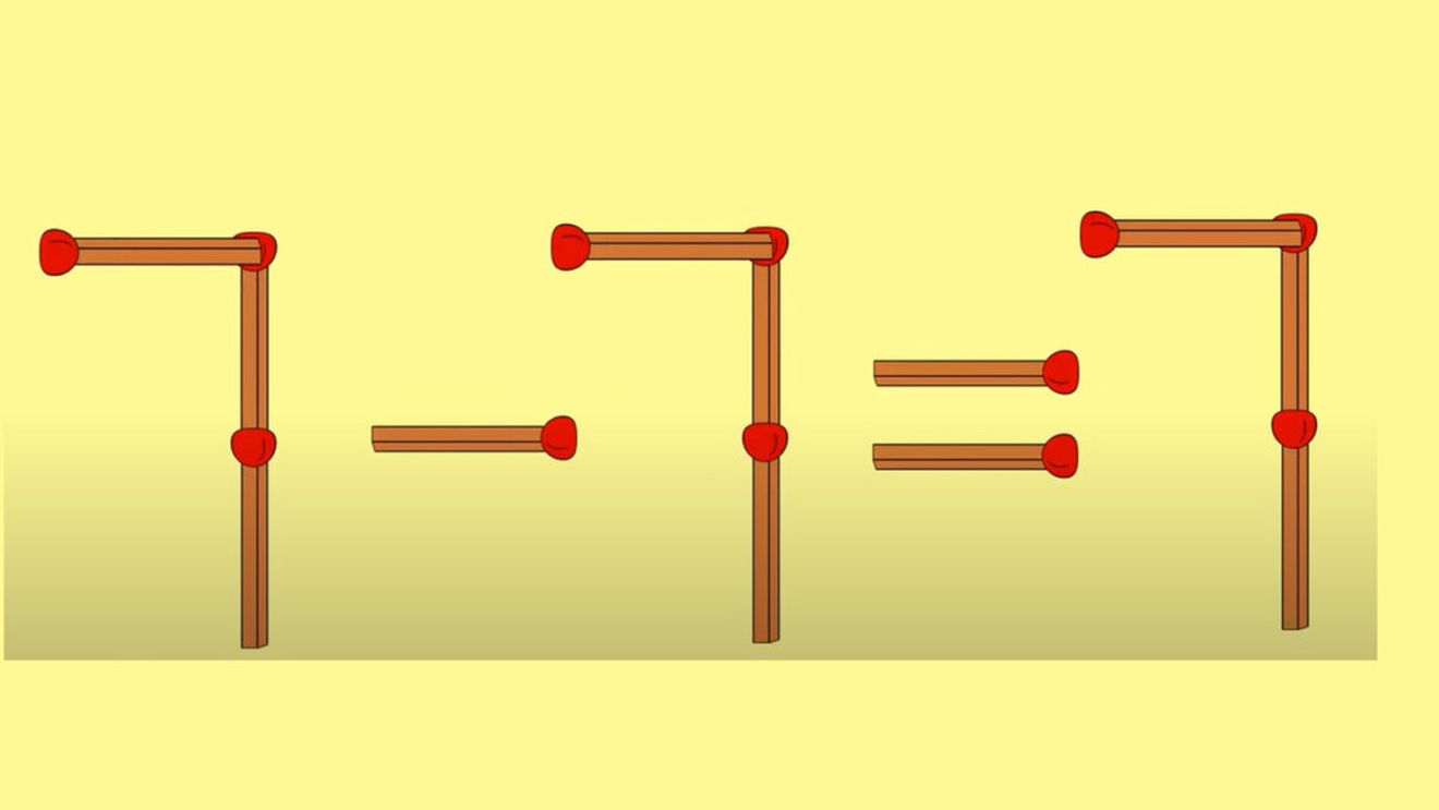 TEST de inteligență cu chibrituri | Mutați un singur băț pentru a corecta 7 - 7 = 7