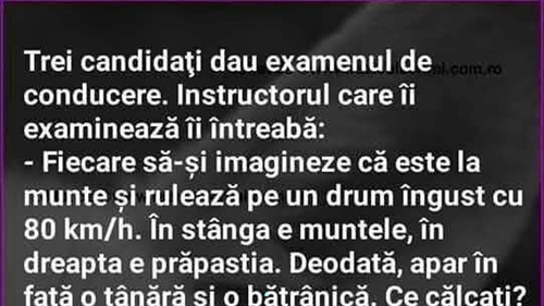 BANC | Trei candidați dau examenul de permis auto