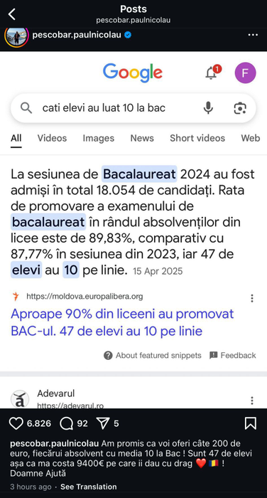 Anunțul făcut de Pescobar pe Instagram. Sursa foto: Instagram