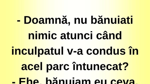 Bancul sfârșitului de lună | "Doamnă, nu bănuiați nimic?"