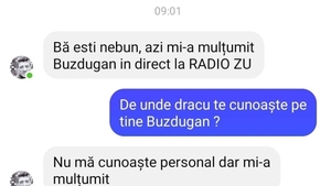 BANC | "Azi mi-a mulțumit Buzdugan, în direct la Radio ZU"