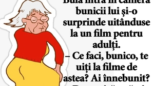 BANC | Bulă intră în camera bunicii lui şi-o surprinde uitându-se la un film pentru adulți