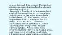 BANC | Doamnelor și domnilor, vă vorbește comandantul aeronavei