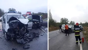 Accident grav pe DN76. Șase oameni au ajuns la spital după ce un TIR și două mașini s-au ciocnit