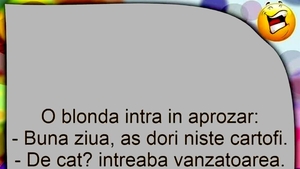 BANC | O blondă intră în aprozar