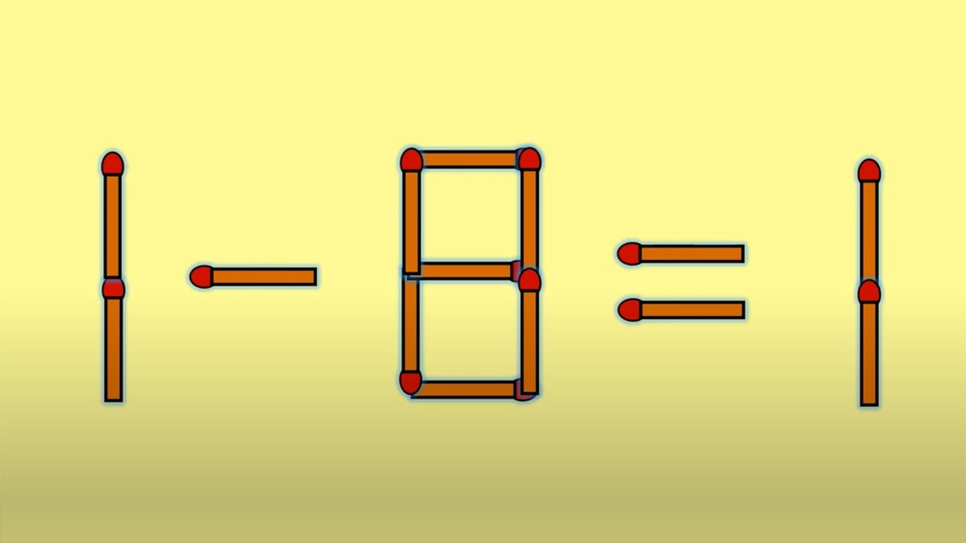 Test de inteligență | Corectați 1 - 8 = 1, mutând un singur chibrit