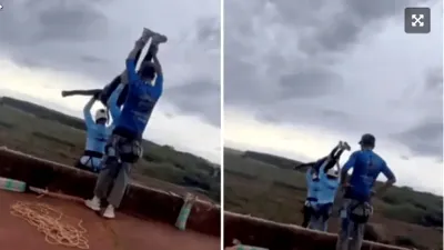 Imagini şocante cu saltul mortal al unei tinere: a fost aruncată de la 40 de metri fără coarda de siguranță