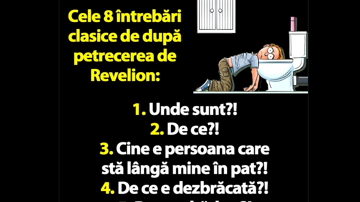 BANC | Cele 8 întrebări clasice de după petrecerea de Revelion