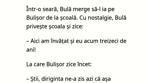 BANC | Bulă îl ia pe Bulișor de la școală