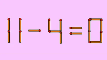Test IQ exclusiv pentru genii | Corectați 11 - 4 = 0, mutând un singur chibrit