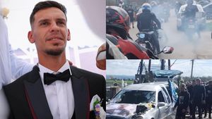 ”Bebiță”, motociclistul care a stat în comă 10 zile după ce a fost implicat într-un accident cumplit, a fost înmormântat. Imaginile durerii!