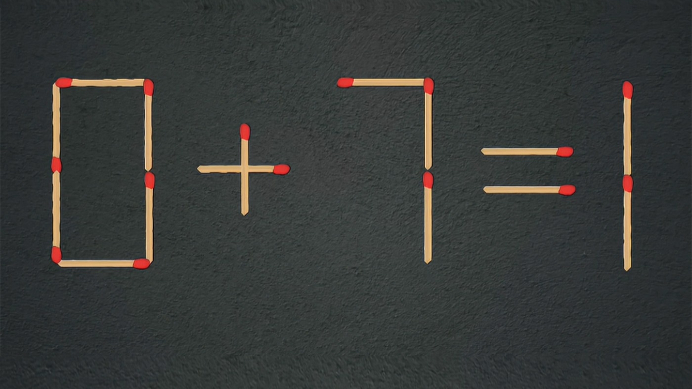 Test de inteligență | Mutați un singur chibrit pentru a corecta 0 + 7 = 1