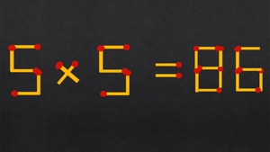 Test IQ exclusiv pentru genii | 5x5=86 este greșit. Pentru a corecta egalitatea, mutați 2 chibruturi
