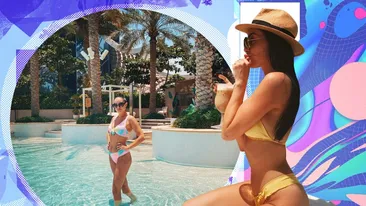 Cum arată brunețica sexy care se pozează cu formele la înaintare