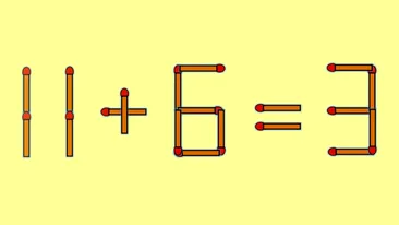 Test de inteligență | Mutați un singur chibrit pentru a corecta 11 + 6 = 3