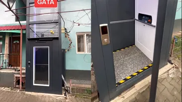 Nu este o glumă! Un bărbat a devenit viral, după ce și-a construit propriul lift în fața casei: „Asta înseamnă să fii român”