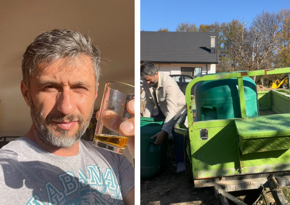 Băutura tradițională pe care Dragoș Bucur o prepară. Sursă foto: Instagram bucurii_la_tara