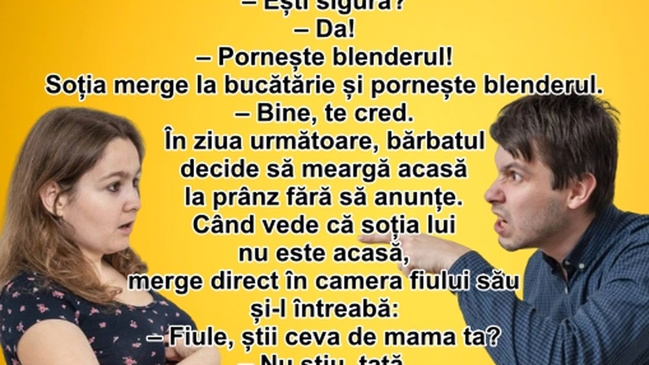 BANCUL ZILEI |  Soțul gelos își sună disperat soția