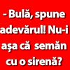 BANC | „Bulă, spune adevărul! Nu semăn cu o sirenă?”