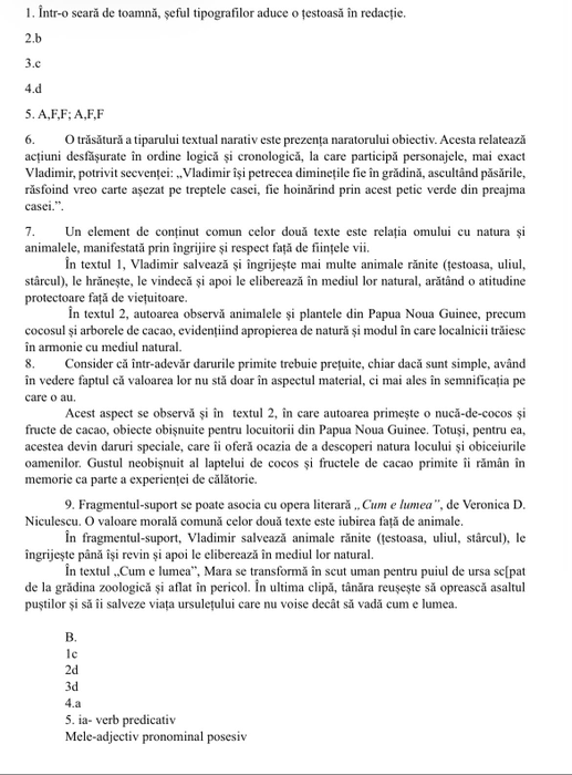 Cum se rezolvau subiectele la Evaluarea Națională 2026 la Limba română. Baremul explicat